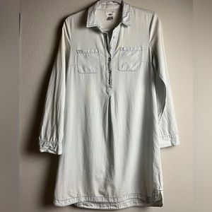 OLD NAVY WOMEN'S COTTON LIGHT WASH CHAMBRAY SHIRT DRESS SIZE SMALL PRE-OWNED